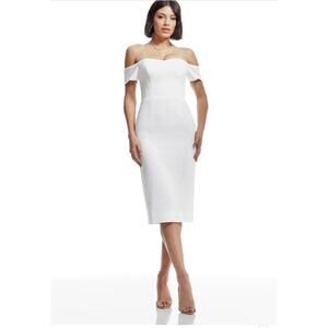 Off-Shoulder Midi Dress by Dress The Population Bailey - Size L